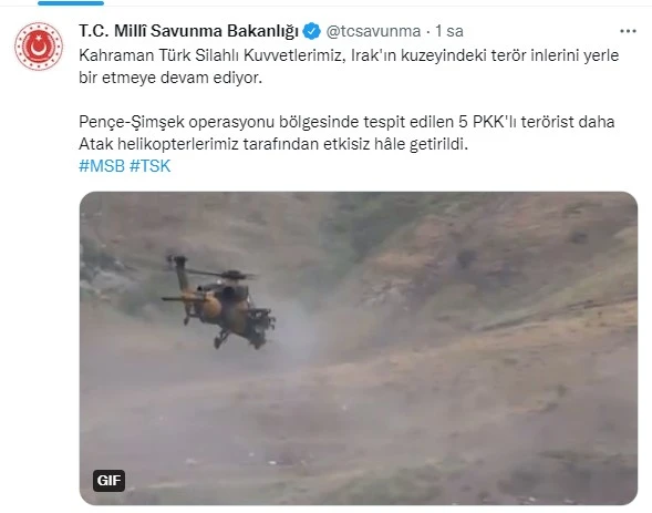 Son dakika! Atak helikopterleri taarruzda: 5 terörist etkisiz hale getirildi